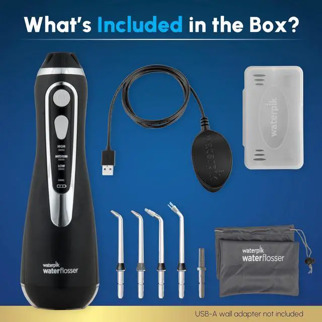 Alt view image 4 of 7 - Cordless Advanced Portable Water Flosser, Rechargeable, Black