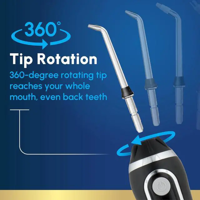 Alt view image 6 of 7 - Cordless Advanced Portable Water Flosser, Rechargeable, Black