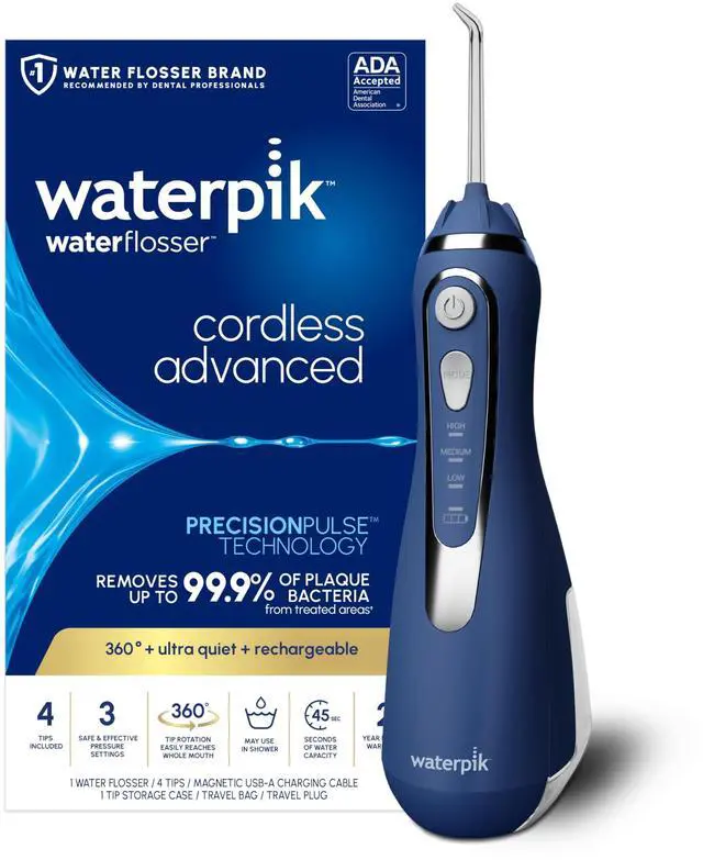 Main image of Cordless Advanced Portable Water Flosser, Rechargeable, Blue