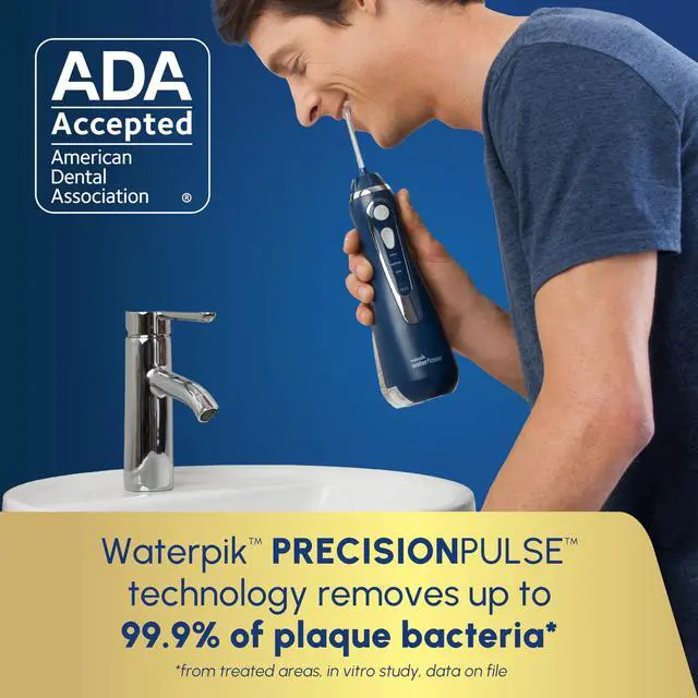 Alt view image 3 of 7 - Cordless Advanced Portable Water Flosser, Rechargeable, Blue