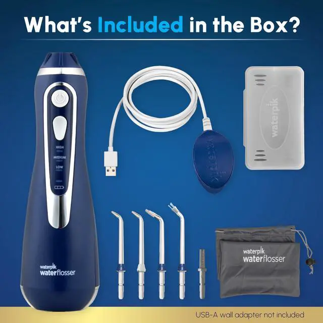 Alt view image 4 of 7 - Cordless Advanced Portable Water Flosser, Rechargeable, Blue