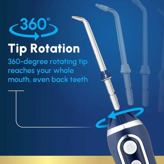 Alt view image 6 of 7 - Cordless Advanced Portable Water Flosser, Rechargeable, Blue
