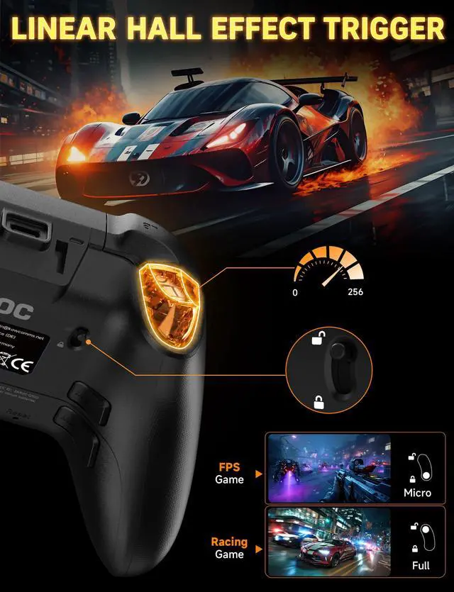 Alt view image 4 of 7 - PC Controller with Interactive Screen, Hall Effect Sticks & Triggers