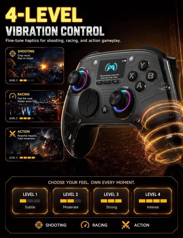 Alt view image 5 of 7 - PC Controller with Interactive Screen, Hall Effect Sticks & Triggers