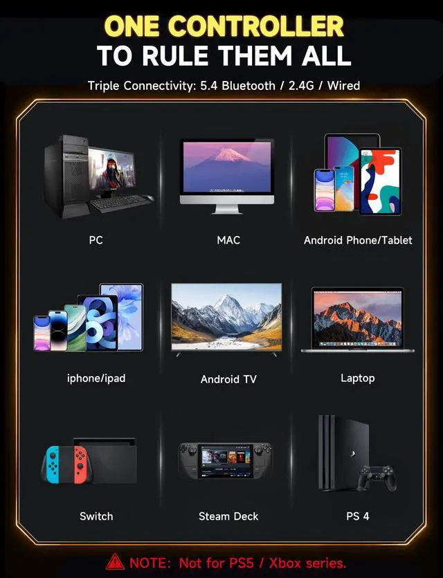 Alt view image 7 of 7 - PC Controller with Interactive Screen, Hall Effect Sticks & Triggers