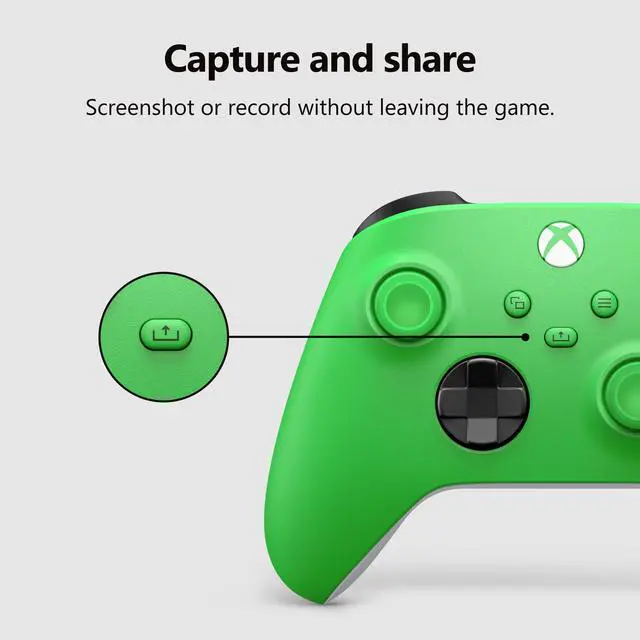Alt view image 4 of 7 - Wireless Gaming Controller | Velocity Green | Consoles, PCs, TVs, mobile, and more | Textured Grip | Wireless, Bluetooth, USB-C Connectivity