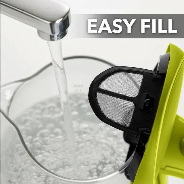 Alt view image 6 of 7 - 1.5L Glass Electric Kettle Water Boiler, Green KG83G | 1100W Fast Boiling, Borosilicate Glass, BPA-Free, Blue LED, Auto Shut-Off, Boil-Dry Protection, Removable Filter, 360° Base