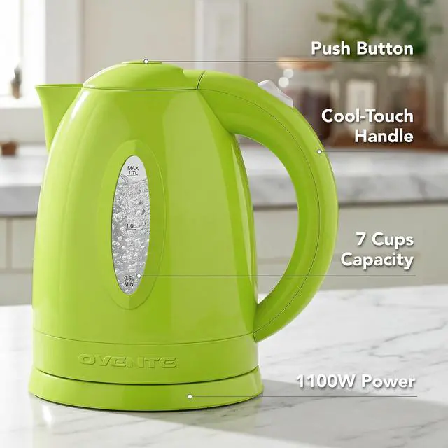 Alt view image 2 of 7 - 1.7L Electric Kettle with 1100W Fast Boiling Water, Green KP72G