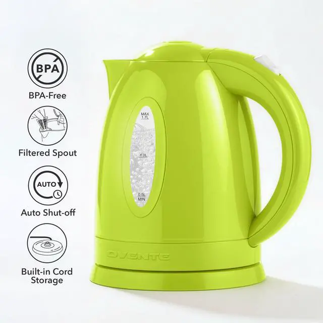 Alt view image 3 of 7 - 1.7L Electric Kettle with 1100W Fast Boiling Water, Green KP72G