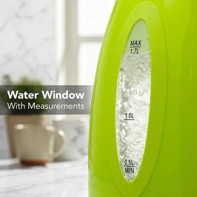 Alt view image 5 of 7 - 1.7L Electric Kettle with 1100W Fast Boiling Water, Green KP72G