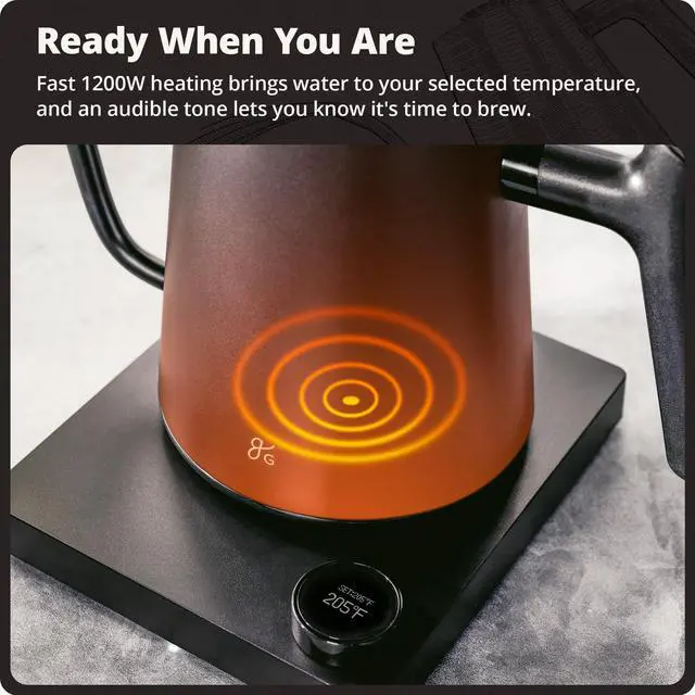 Alt view image 5 of 7 - Gooseneck Electric Kettle, 1200W Temperature Control, 0.8L