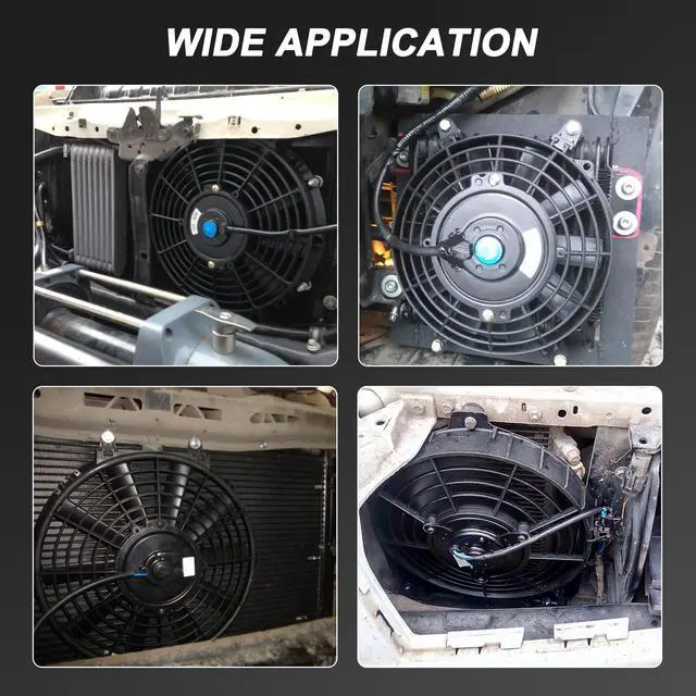 Alt view image 6 of 7 - New Universal Electric Radiator Slim Cooling Fan Push Pull 10" Inch 12v 80w 1750CFM