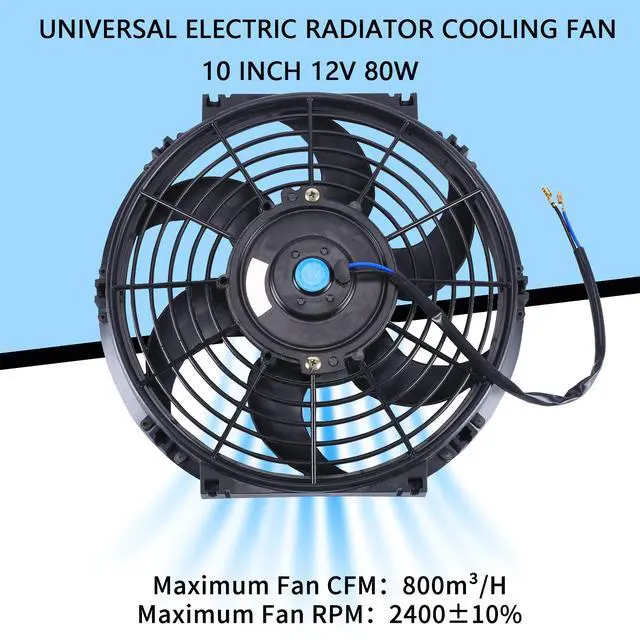 Alt view image 4 of 7 - 10'' Inch Slim Fan Push Pull Electric Radiator Cooling Fan Black