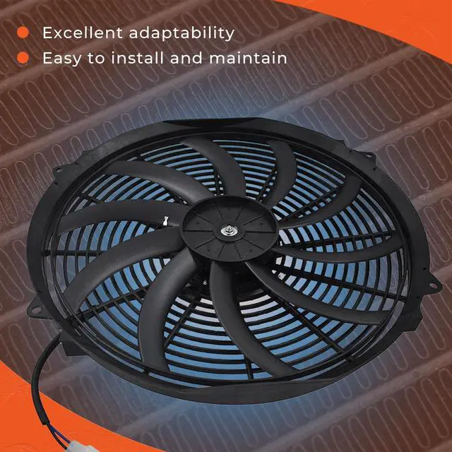 Alt view image 3 of 7 - 16" Electric Radiator Fan HIGH 3000+CFM Thermostat Wiring Switch Relay KIT Black