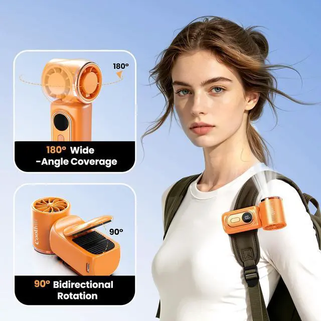 Alt view image 3 of 7 - Portable Clip-On Mini Fan Handheld Turbo Fan 3000mA 14500 RPM