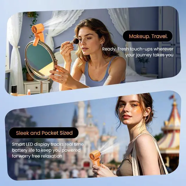 Alt view image 7 of 7 - Portable Clip-On Mini Fan Handheld Turbo Fan 3000mA 14500 RPM
