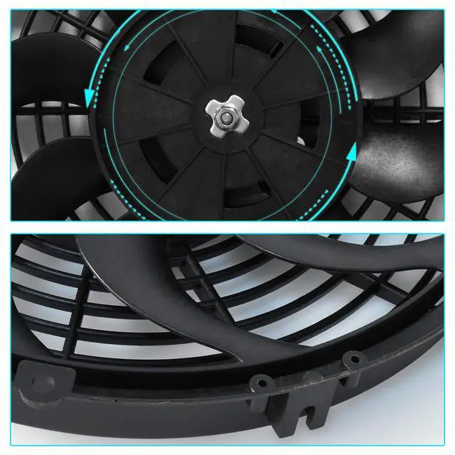 Alt view image 6 of 7 - 12 Inch Curved Electric Cooling Fan Push/Pull w/Mount Kit 2Pcs