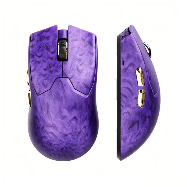 Main image of Z7 Carbon Fiber Shell Wireless Gaming Mouse with 42000 DPI, PAW3950 Sensor, Kailh Optical Switch, Ergonomic 52g Lightweight, 8k Polling Dual-Mode (Wired/2.4GHz), Up to 300 Hr Battery, Purple