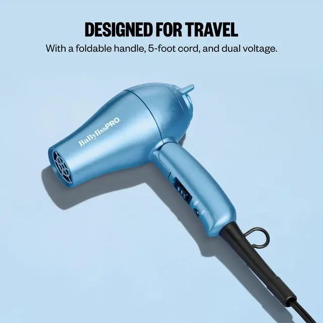 Alt view image 6 of 7 - The Traveler Folding Hair Dryer with Concentrator, 1000w