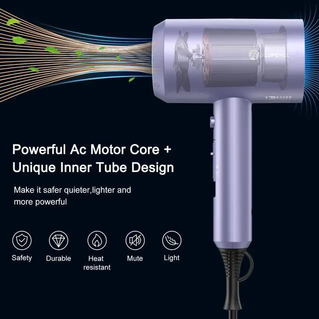 Alt view image 2 of 7 - Professional Ionic Hair Dryer, Lavender