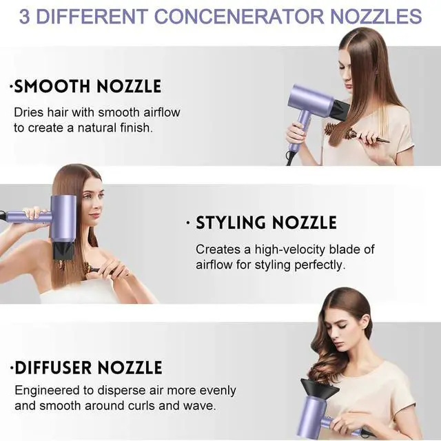 Alt view image 3 of 7 - Professional Ionic Hair Dryer, Lavender