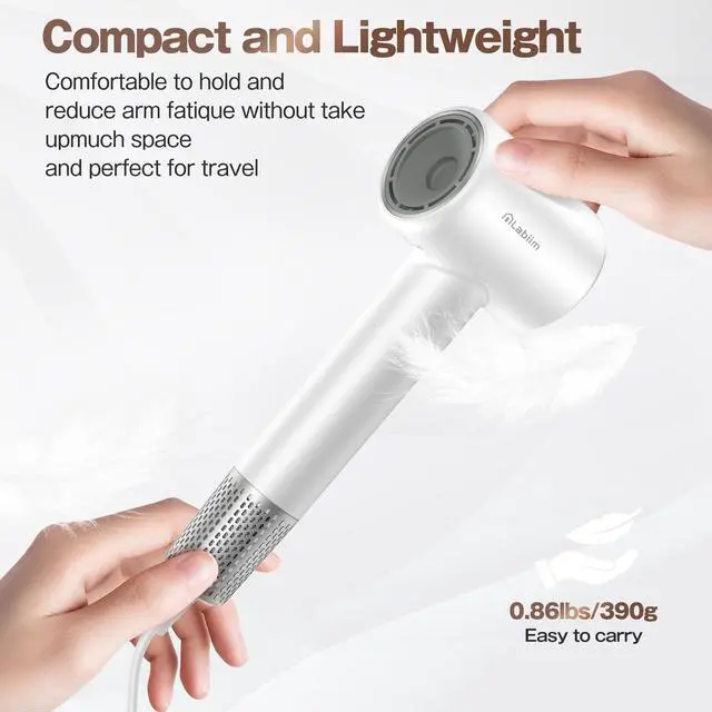 Alt view image 7 of 7 - Hair Dryer,High-Speed Ionic Blow Dryer 110,000 RPM Motor,Cyber White