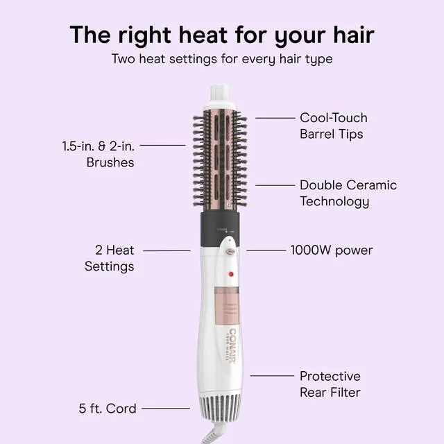 Alt view image 4 of 7 - Thermal Brush Set, Double Ceramic, Interchangeable, 1.25" & 1.5"