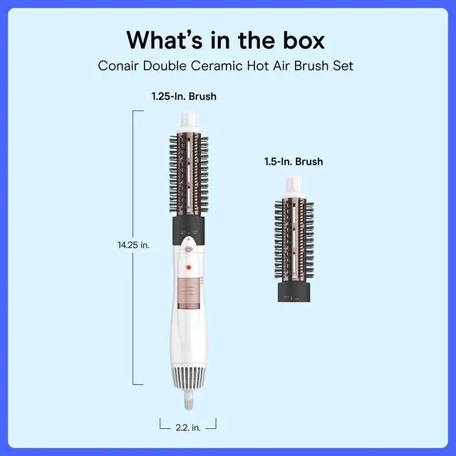 Alt view image 7 of 7 - Thermal Brush Set, Double Ceramic, Interchangeable, 1.25" & 1.5"