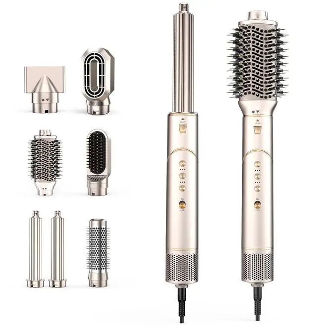 Main image of 7-in-1 High Speed Hair Dryer & Blow Dryer Brush, Auto Wrap Curls (L/R), Fast Drying, Thermal Round Brush for Smooth Blowouts & Frizz-Free Volume, No Heat Damage