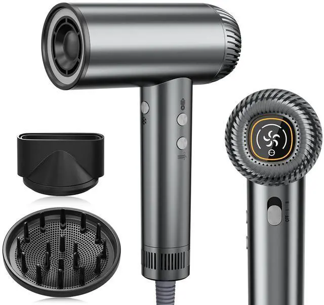 Main image of 2026 Hair Dryer, 200,000 RPM Professional High Speed Blow Dryer with Diffuser for Women, 1200M Negative Ionic Hair Dryer with Brushless Motor, Low Noise Hair Blow Dryer for Home Travel Salon,Gray