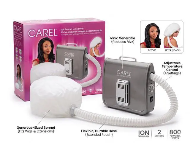 Alt view image 2 of 7 - Soft Bonnet Hair Dryer Portable Hair Dryer with Hood and Adjustable Cap for Curly Hair, Quiet Deep Conditioning Hooded Dryer System