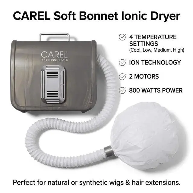Alt view image 5 of 7 - Soft Bonnet Hair Dryer Portable Hair Dryer with Hood and Adjustable Cap for Curly Hair, Quiet Deep Conditioning Hooded Dryer System