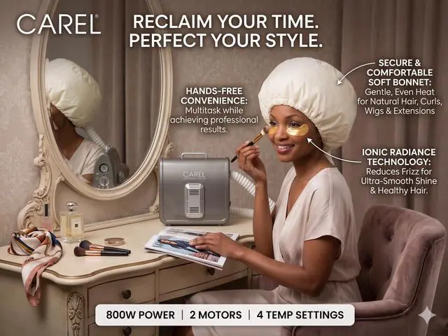 Alt view image 6 of 7 - Soft Bonnet Hair Dryer Portable Hair Dryer with Hood and Adjustable Cap for Curly Hair, Quiet Deep Conditioning Hooded Dryer System
