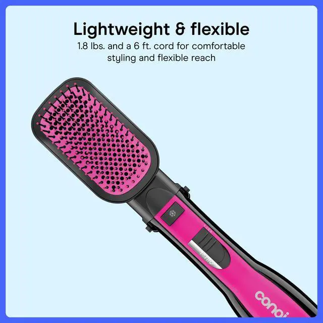 Alt view image 6 of 7 - All-in-One Hot Air Brush, Ionic Technology, Mixed Bristles, 1000W