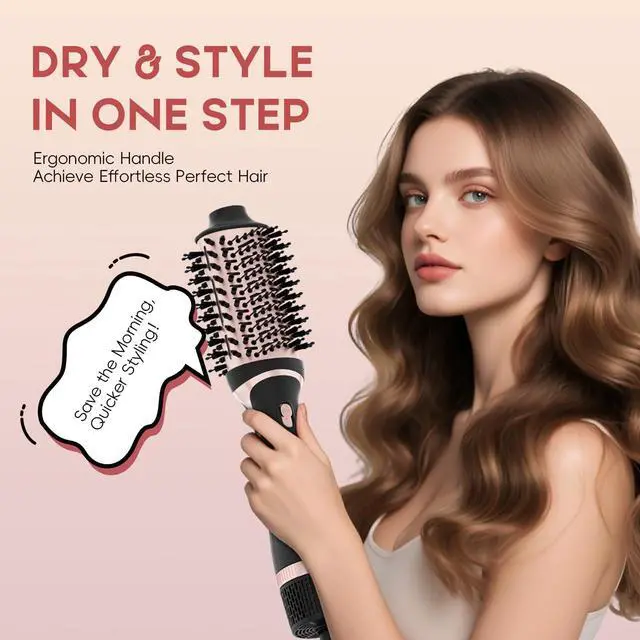 Alt view image 2 of 7 - Ionic Hair Dryer Brush Set, Multi-Styler Blow Dryer Brush, Rose Gold