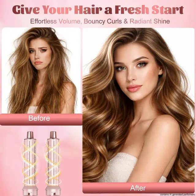 Alt view image 3 of 7 - 5-in-1 Hair Styler, Wrap Air Curler & Blow Dryer Brush for Women