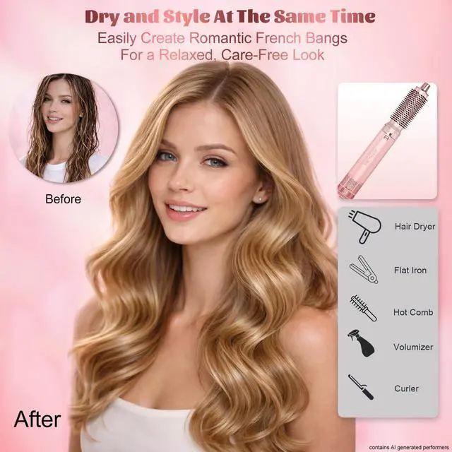 Alt view image 4 of 7 - 5-in-1 Hair Styler, Wrap Air Curler & Blow Dryer Brush for Women