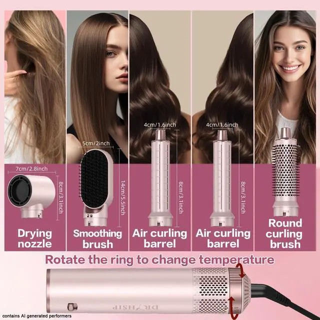 Alt view image 5 of 7 - 5-in-1 Hair Styler, Wrap Air Curler & Blow Dryer Brush for Women