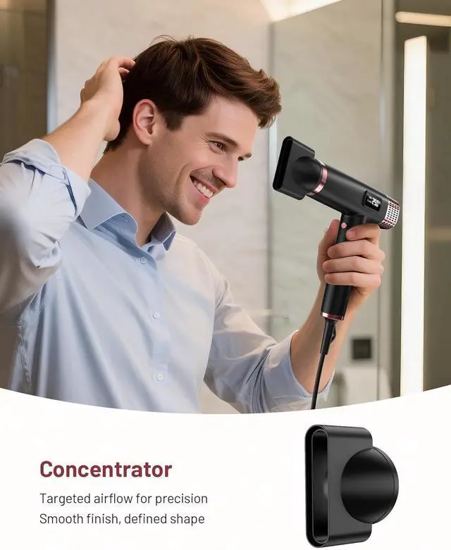 Alt view image 5 of 7 - Dual Voltage Travel Hair Dryer with Diffuser, 1875W Ionic,Black