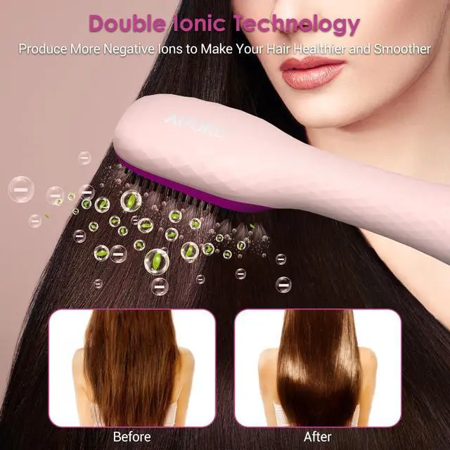 Alt view image 4 of 7 - 3 in 1 Hair Dryer Brush Professional 1200W Powerful Ceramic Tourmaline 3 Heat/2 Speed Settings One Step Hair Dryer and Styler (Pink)