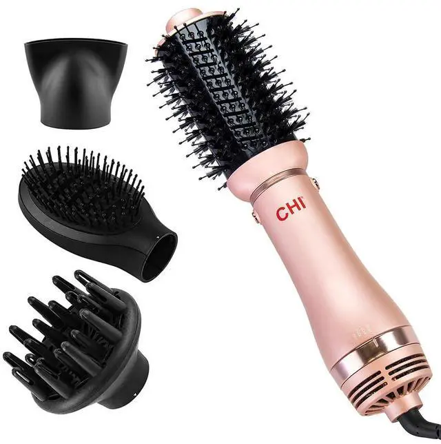 Main image of Volumizer 4-in-1 Blowout Brush, Hair Dryer for Smooth, Silky & Shiny Hair, Four Interchangeable Attachments for Versatile Styling, Rose Gold