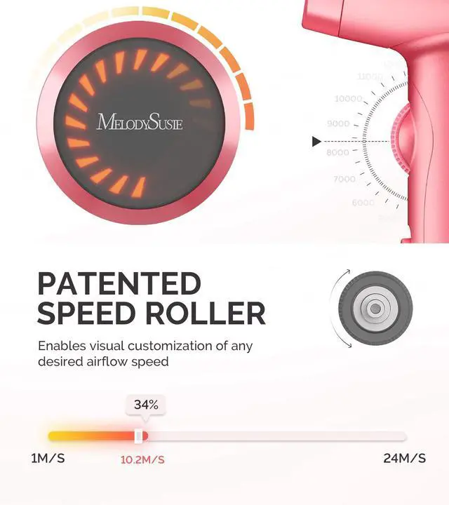 Alt view image 4 of 7 - Hair Dryer with Diffuser, 1600W Fast Drying Low Noise Ionic Hair Dryer for Curly Hair with Diffuser,Nozzle and Hair Brush,120,000 RPM Blow Dryer Ideal for Women