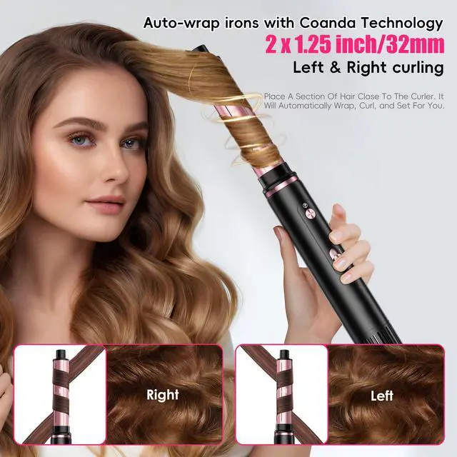 Alt view image 2 of 7 - Hair Dryer Brush Set, 110000 RPM Hot Air Styler with Auto-Wrap Curler