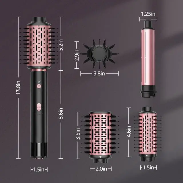 Alt view image 6 of 7 - Hair Dryer Brush Set, 110000 RPM Hot Air Styler with Auto-Wrap Curler
