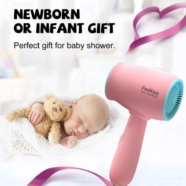 Alt view image 7 of 7 - Kids Hair Dryer, Pink, 500 Watt, Lightweight, Gentle Heat, Safe for Kids, Anti-Scald Design