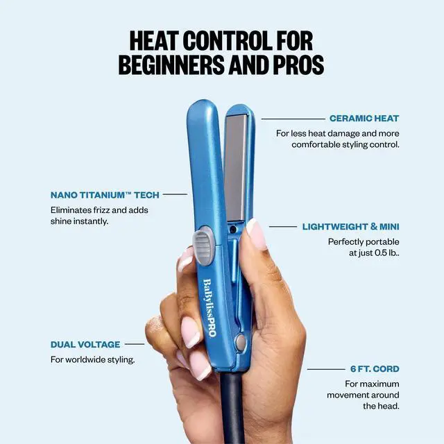 Alt view image 5 of 7 - The Mini Traveler Hair Straightener, Dual Voltage, 1/2"