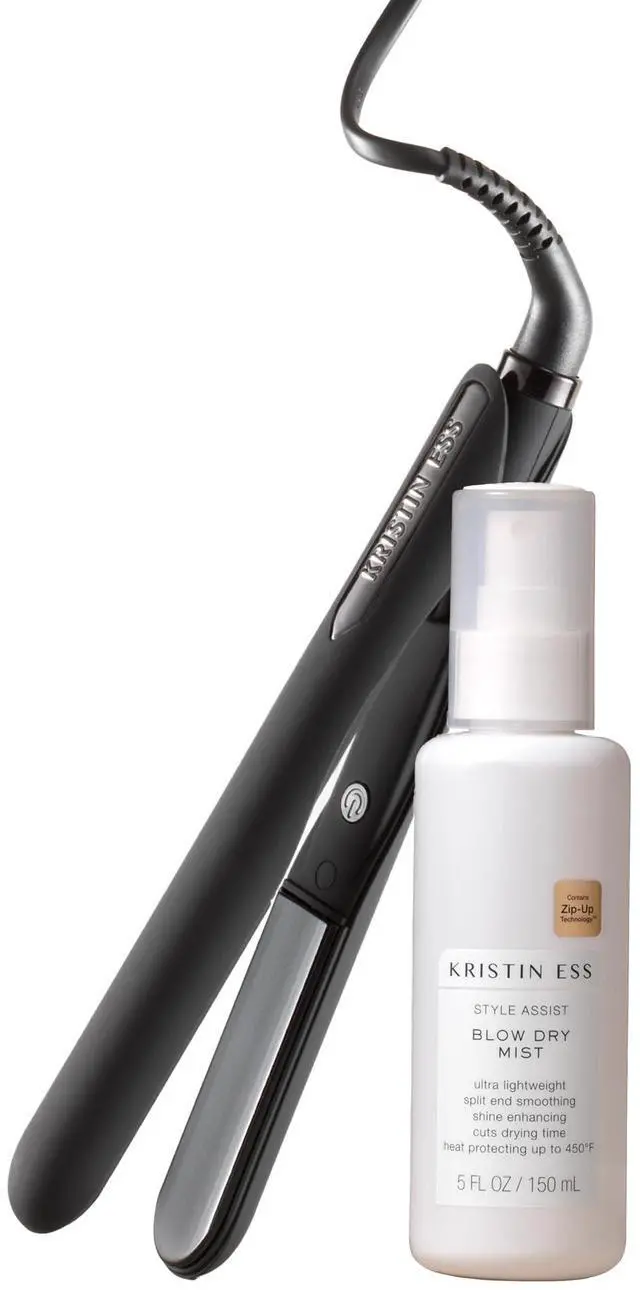 Main image of Flat Iron Straightener + Style Assist Heat Protectant Spray Set - 3/4 Inch Ceramic Mini Straightener for Short Hair - Travel Case - Auto Shut Off