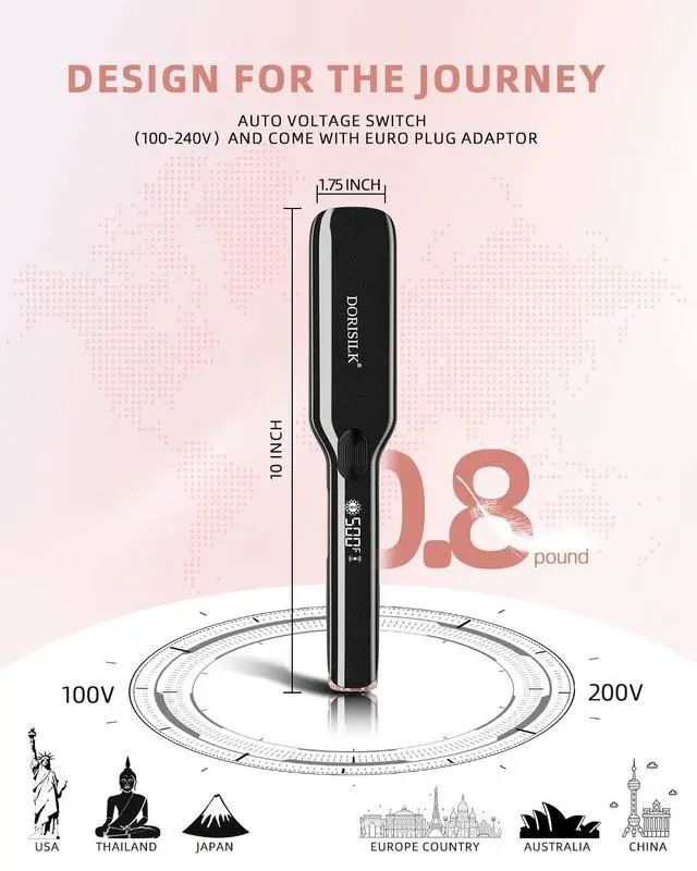 Alt view image 7 of 7 - 500 Degree High Temp Professional Hair Straightenr Ceramic Wide Flat Iron 2 in 1 Hair Straightener and CurlerPlasma Flat Iron Get Frizz-Free and Shiny