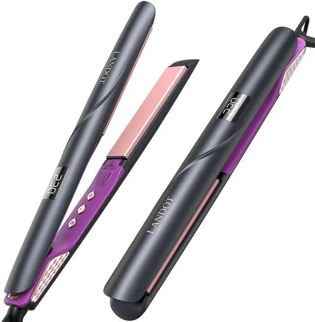 Main image of Flat Iron Hair Straightener 1 inch, Ceramic Ionic, Dual Voltage