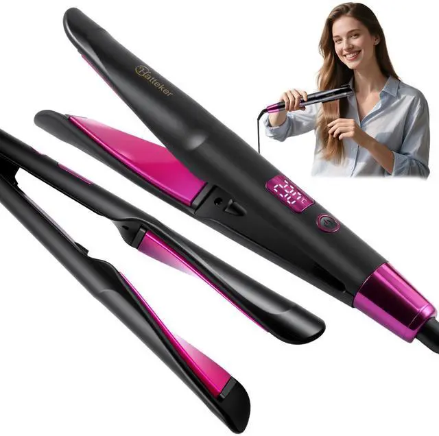 Main image of Hair Straightener and Curler 2-in-1, Flat iton Hair Straightener